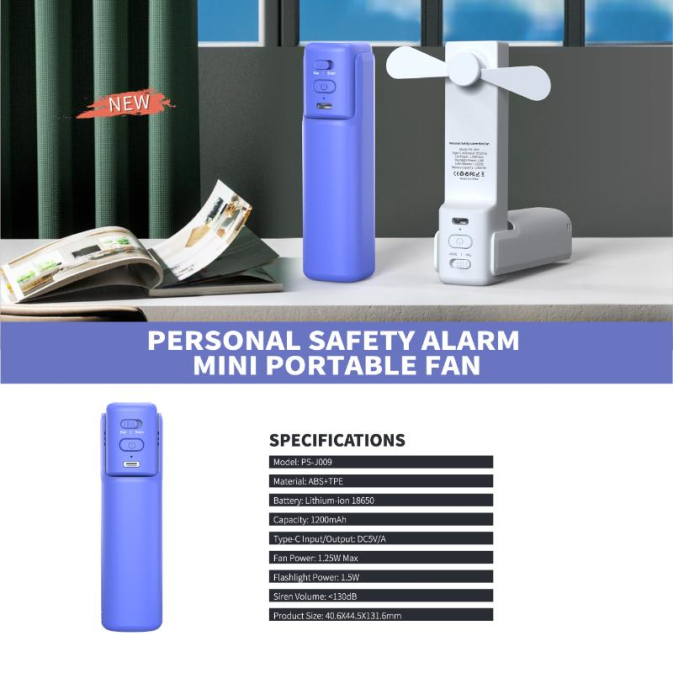 3 in one portable fan 882 ( fan, light, safety alarm )